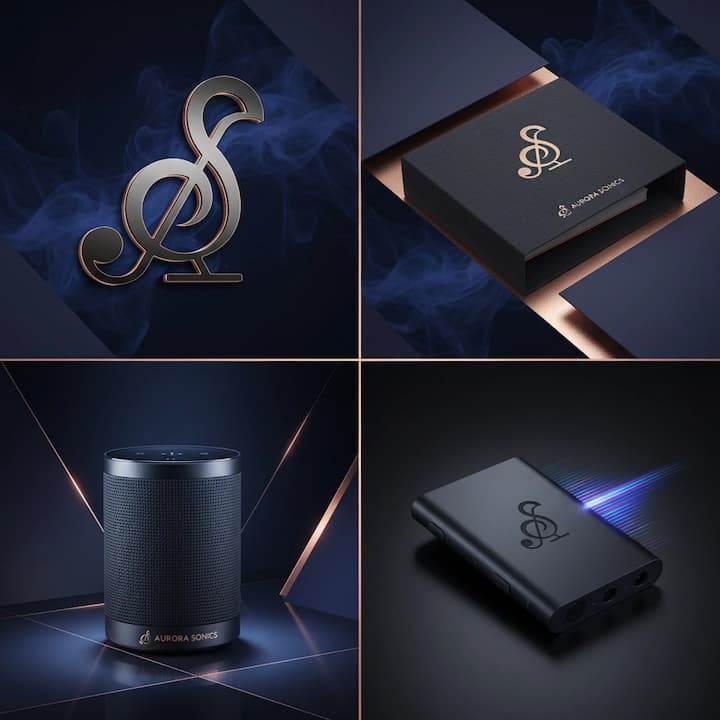 Futuristic tech startup logo on business card